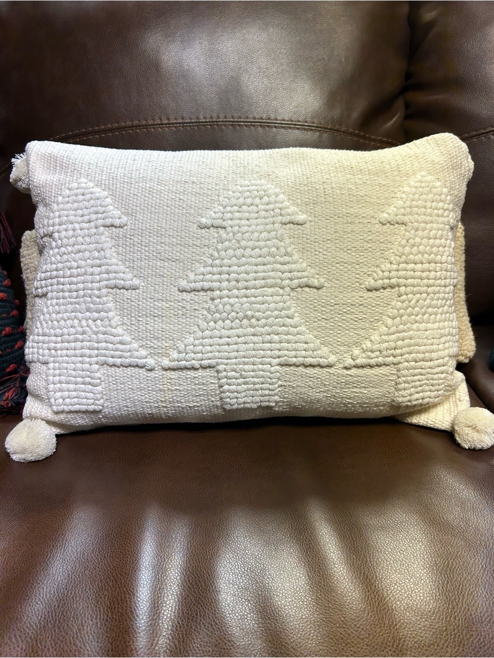 Threshold Neutral Holiday Tree Textured Throw Pillow 18 x 13